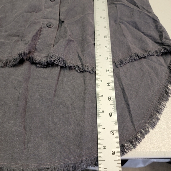 Cloth & Stone Anthropologie Shirt Grey 100% Tencel Button-Down Size S - Picture 4 of 6